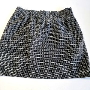 J Crew black & white elastic waist skirt size 12